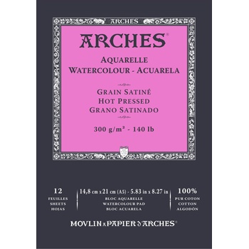 ARCHES Watercolour Hot Pressed Скицник 12 148 x 21 cm 300 g (A1795095)