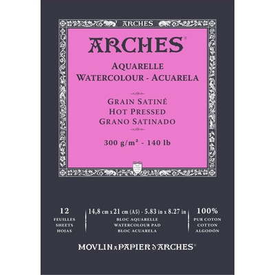 ARCHES Watercolour Hot Pressed Скицник 12 148 x 21 cm 300 g (A1795095)