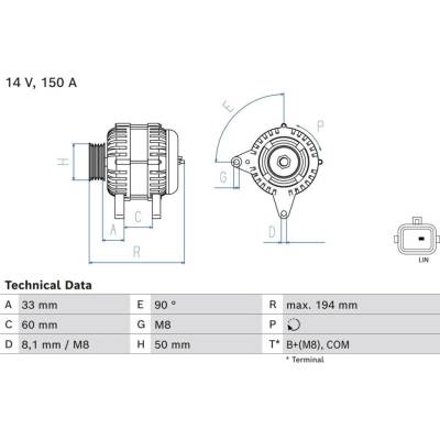 Alternátor BOSCH 0 986 084 690 (0986084690)