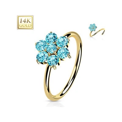 Šperky4U zlatý piercing do nosu kruh ZL01264-YG