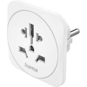 Hama Oem пътен адаптер за контакти тип e и f, универсален 3-пинов, от цял свят към Европа, цвят бял (223462)