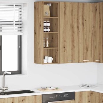 vidaXL Висящ шкаф с рафт Riga Дъб 30 x 29, 5 x 100 см Инженерно дърво (884465)