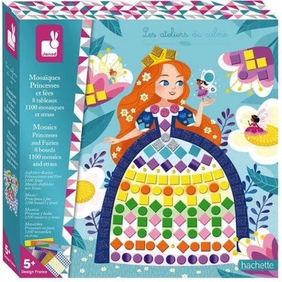 Janod - Детска мозайка със стикери - Принцеси и феи (J07962)