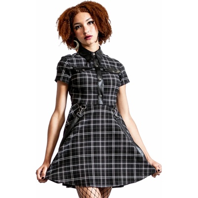 KILLSTAR Дамска рокля KILLSTAR - Menace Collar - ASH TARTAN - KSRA003979