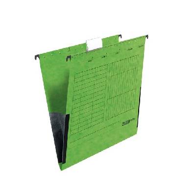 Папка за картотека, V-образна, с ограничител, зелена, 5 броя (1070220082)