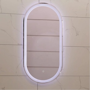Inter Ceramic Огледало с LED осветление и функция против замъгляване Inter Ceramic, 40x80 см, овално, гланциран хром (1492)