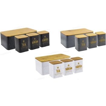 Haus roland Xj-03616b-4pc hr404-1 Комплект кутия за хляб с кутии /чай, кафе, захар/, асорти с цвят на случаен принцип (1225010002)