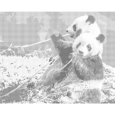 ZUTY Bodkovanie - PANDA A BAMBUS Rámovanie: vypnuté plátno na rám, Rozmer: 40x50 cm