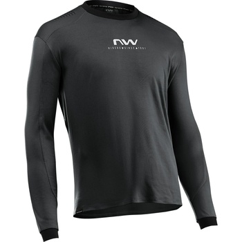 Northwave Мъжка фланелка с дълъг ръкав за колоездене Northwave Sharp Jersey Cycling jersey - Black / White (056-3794-0114)