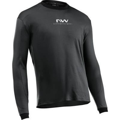 Northwave Мъжка фланелка с дълъг ръкав за колоездене Northwave Sharp Jersey Cycling jersey - Black / White (056-3794-0114)