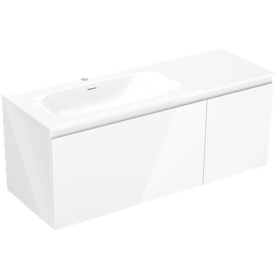 Mexen Orio шкаф за баня 120 см с мивка Vela лява, 1S, 1D, бял гланц - 91A13-12047-3-BBFF00-W23L00 (91A13-12047-3-BBFF00-W23L00)