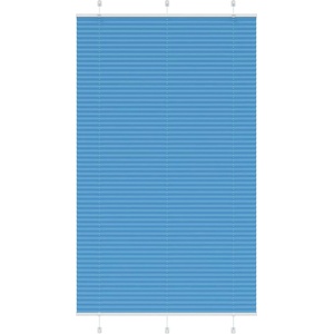 vidaXL Плисирана щора, синя, 115x200 см, ширина на плата 114, 4 см, полиестер (4015214)