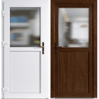 OknaDvereNaMiru.cz Vchodové dveře SLOUPKOVÉ 1–2 sklo Zlatý dub / Bílá 110 x 210 cm