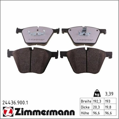 Sada brzdových platničiek kotúčovej brzdy ZIMMERMANN 24436.900.1