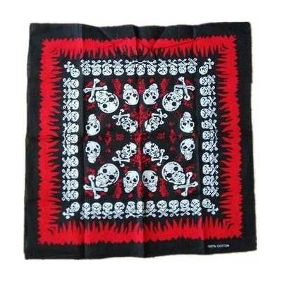 Rocka Red black Skulls & Flames