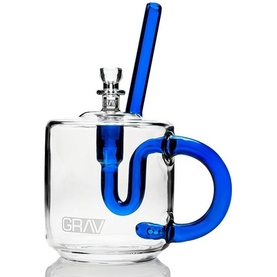 GRAV Sklenený bong Kávový Hrnček 18 cm - Farebné variácie Modrá