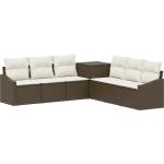 vidaXL Комплект дивани 7 бр. Кафяв и кремаво бял 123 x 62 x 69 см (3448740)