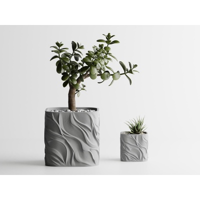 Кашпа Zephyra средна светлосив мат