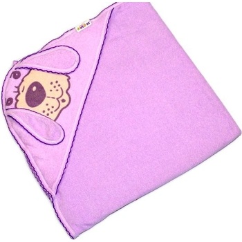Baby Nellys osuška TEDDY BEAR s kapucí lila