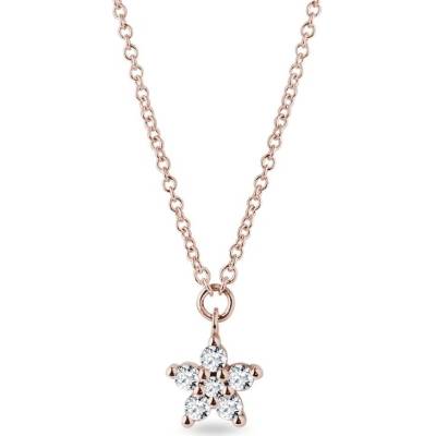Klenota hvězda s diamanty v růžovém zlatě k0739014
