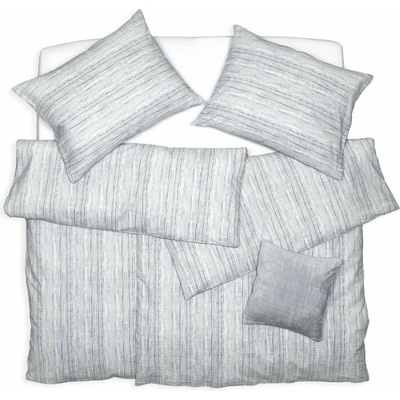 SCANquilt obliečky krep prúžky sivá 140x220 70x90