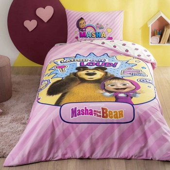 TAC Детски спален комплект ранфорс masha & the bear super cute