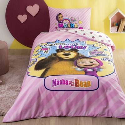 TAC Детски спален комплект ранфорс masha & the bear super cute