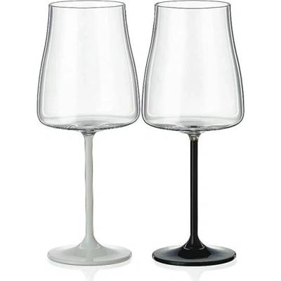 Crystalex Sklenice Black White stems 2 x 400 ml