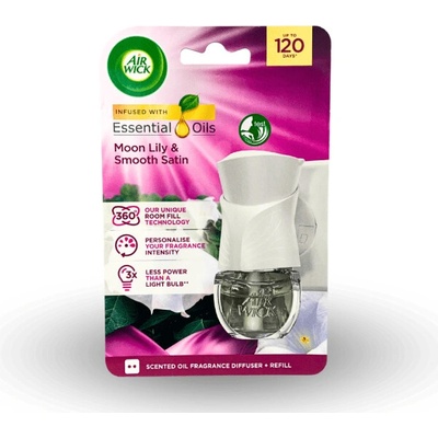 Air Wick elektrický osviežovač vzduchu + náplň Smooth Satin & Moon Lilly 19 ml