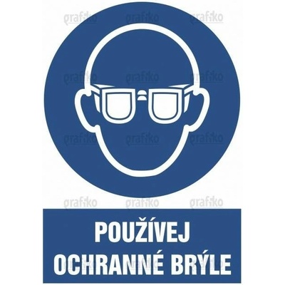 Grafiko | Používej ochranné brýle - Text obrázku Používej ochranné brýle, Materiál Samolepící PVC folie, Rozměr 148x105mm