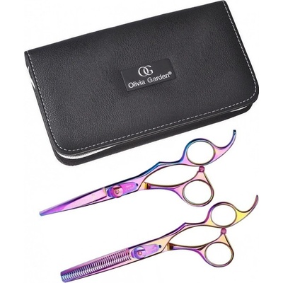 Olivia Garden SilkCut Rainbow SET súprava profi kaderníckych nožníc 5.75 + efilačky 6.35´