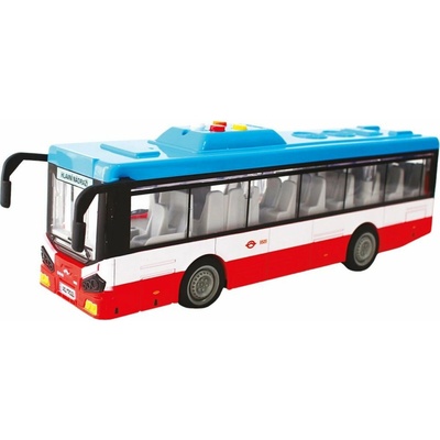 Sparkys Mestský autobus na setrvačník s osvetlením a zvukom červený