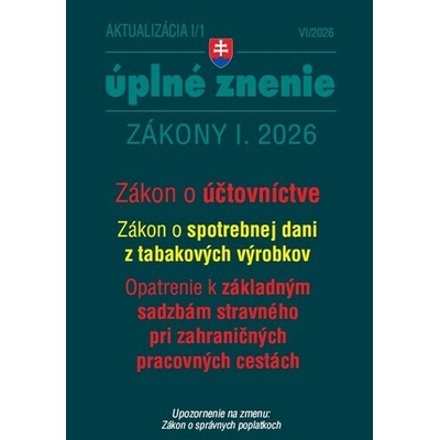Aktualizácia I/1 2026 – daňové a účtovné zákony