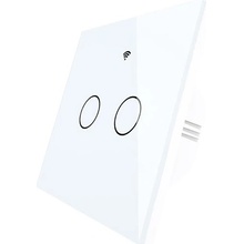 Smart vypínač osvetlenia MOES WS-EU2-RFW-N 2-tlačítkový WiFi Tuya