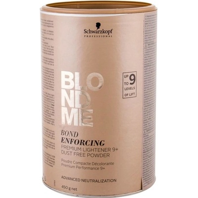 Schwarzkopf Blondme Color prémiový zosvetľujúci 9+ púder so zníženou prašnosťou pre profesionálne použitie Bond Enforcing (Premium Lightener 9+ Dust Free Powder) 450 g