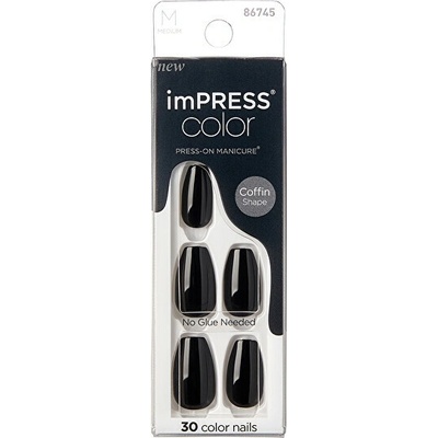 Kiss imPRESS Samolepiace nechty Color MC All Black 30 ks