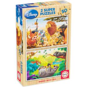 Educa Пъзел Educa от 2 x 50 части - Животни приятели (EDU13144) - baby