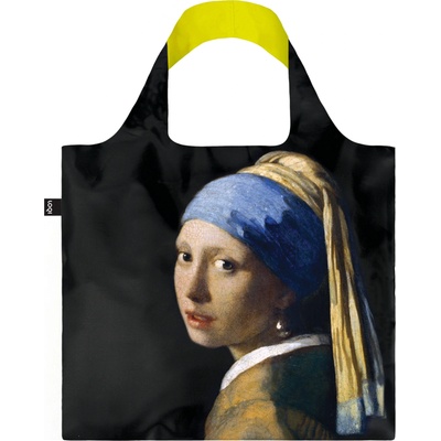 LOQI Чанта тип торба LOQI Museum Johannes Vermeer Момиче с перла от рециклиран материал черно-жълта (JV.GI.Y.)