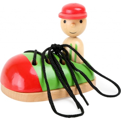 Small Foot Hra Zaviaž si šnúrku Topánka s panáčikom