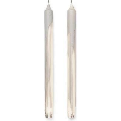 Ferm Living Svíčky Dryp set 2ks, Warm Grey - Ferm Living Vysoká svíčka Dryp Warm Grey – set 2 ks, béžová barva, vosk
