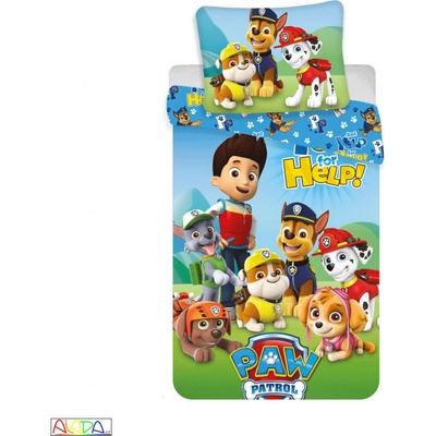 Jerry Fabrics povlečení Tlapková Patrola 137 PAW PATROL zelenomodré bavlna hladká 140x200 70x90