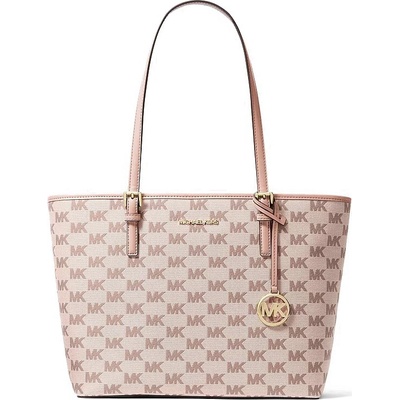 Michael Kors plátěná kabelka přes rameno logo růžová