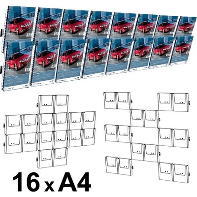 A-Z Reklama CZ Cocktail Brochure Wall držák na letáky set 16 x A4 – Zboží Živě