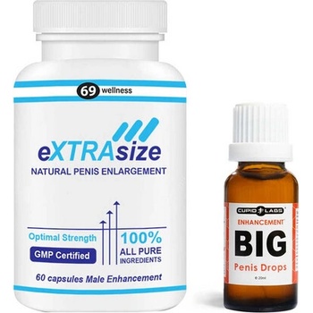 eXTRAsize за уголемяване на пениса 60капсули + Kапки за уголемяване на пениса Big Penis Drops