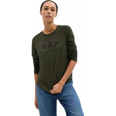 GAP Dámske tričko ORGANIC VINTAGE Khaki Čierna