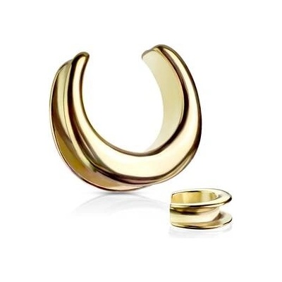 Šperky4U ocelový tunel do ucha podkova TN01132GD-19