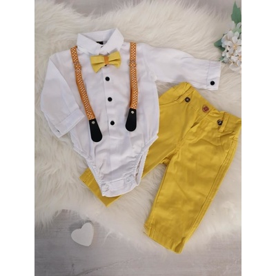 súprava elegant s body biela žltá