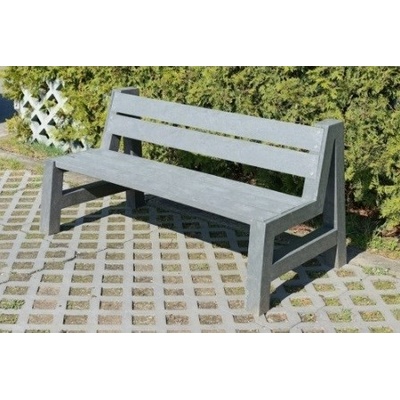 TRANSFORM TRAPLAST Plastová lavice 1,5m / 41cm, Šedá "Sofie"