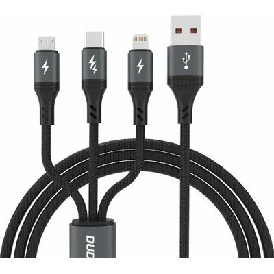 Dudao L3E 3in1 USB - Micro USB / USB-C / Lightning 60W, 1,2m, černý