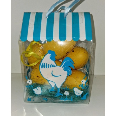 Velikonoční dekorace vajíčka 6ks Žlutá – Zboží Dáma